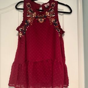 Love on a Hanger Pink Embroidered Tank Top